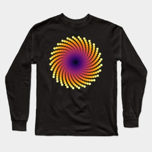 Sun Spiral Inferno Galaxy | Dark Volcano Yellow Red Black Long Sleeve T-Shirt